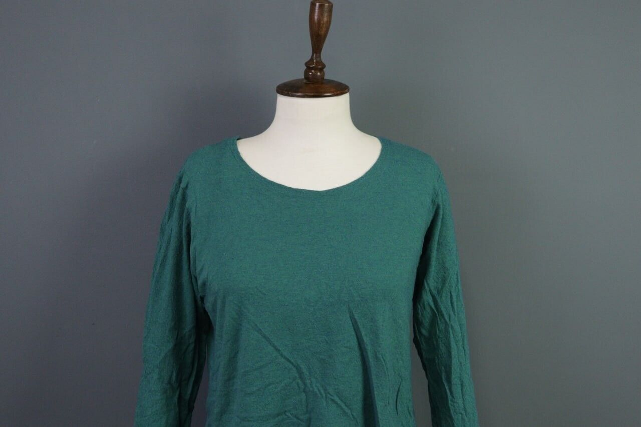 Gudrun Sjoden Green Wool Knit Top Shirt Size M - image 2