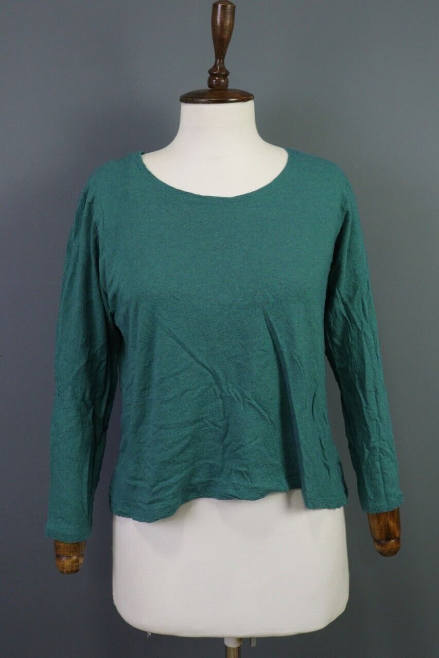 Gudrun Sjoden Green Wool Knit Top Shirt Size M - image 1