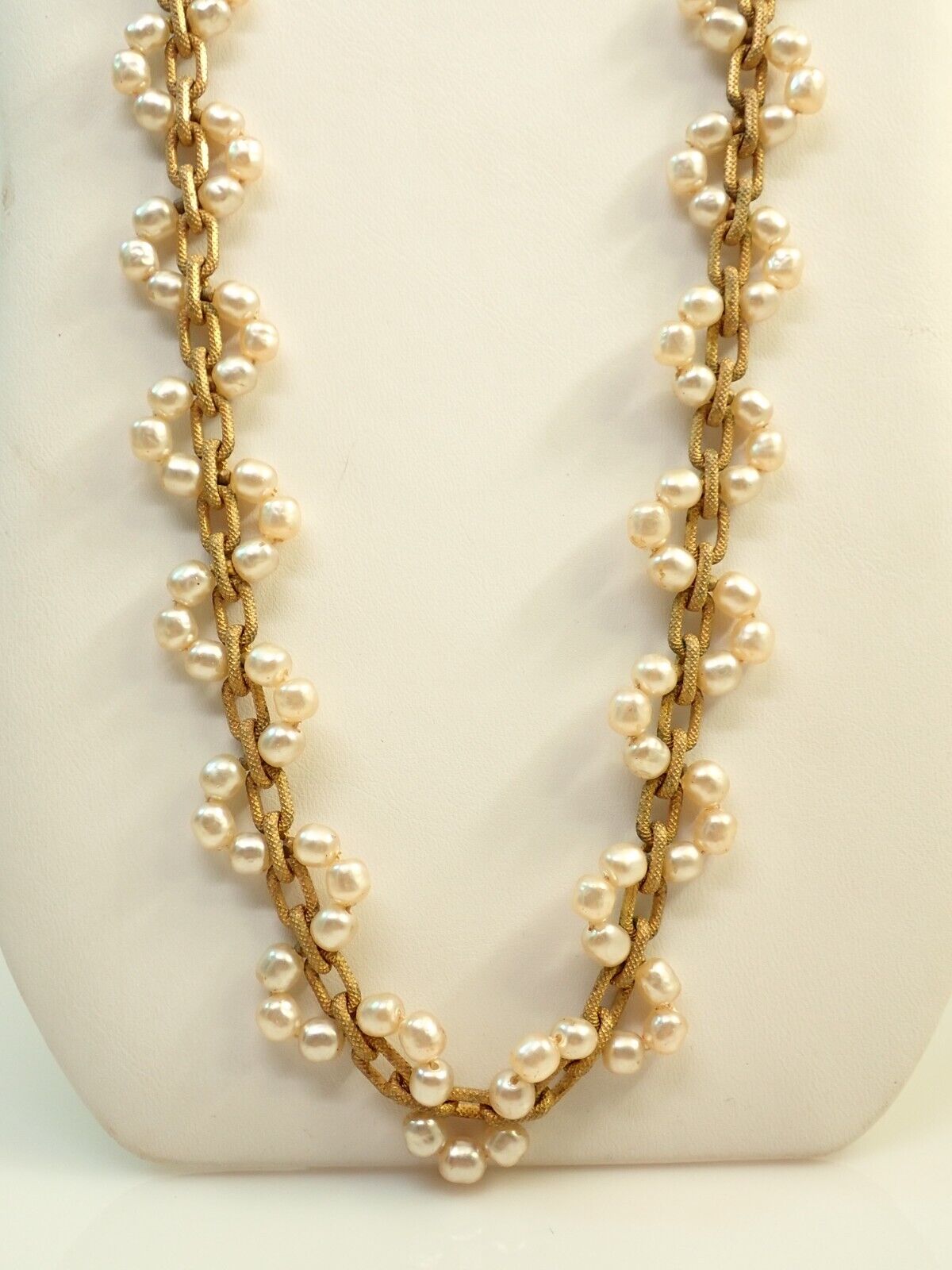 Vintage Miriam Haskell Signed 31" Baroque Pearl N… - image 5