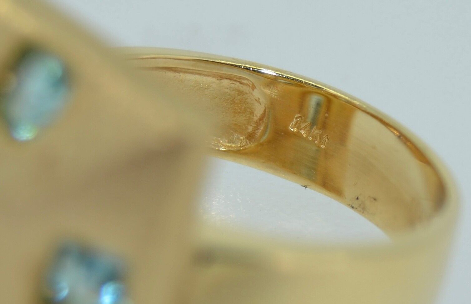 Italian 14K & Aquamarine Modernist Ring - image 10