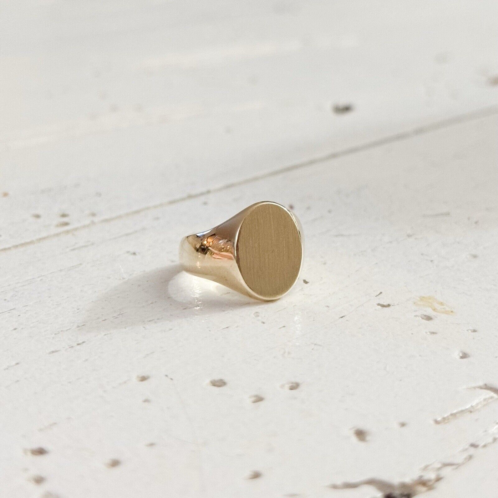 14k Solid Gold Signet Ring - image 2