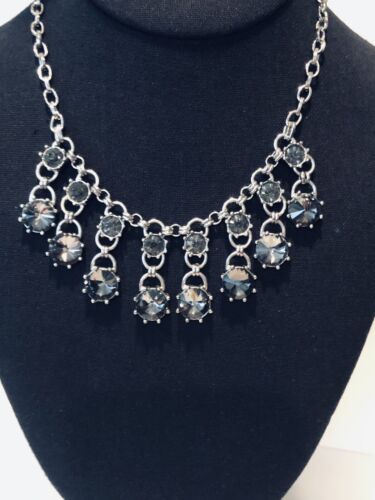 Vintage Ann Taylor Loft Necklace Rivoli Gray Rhine