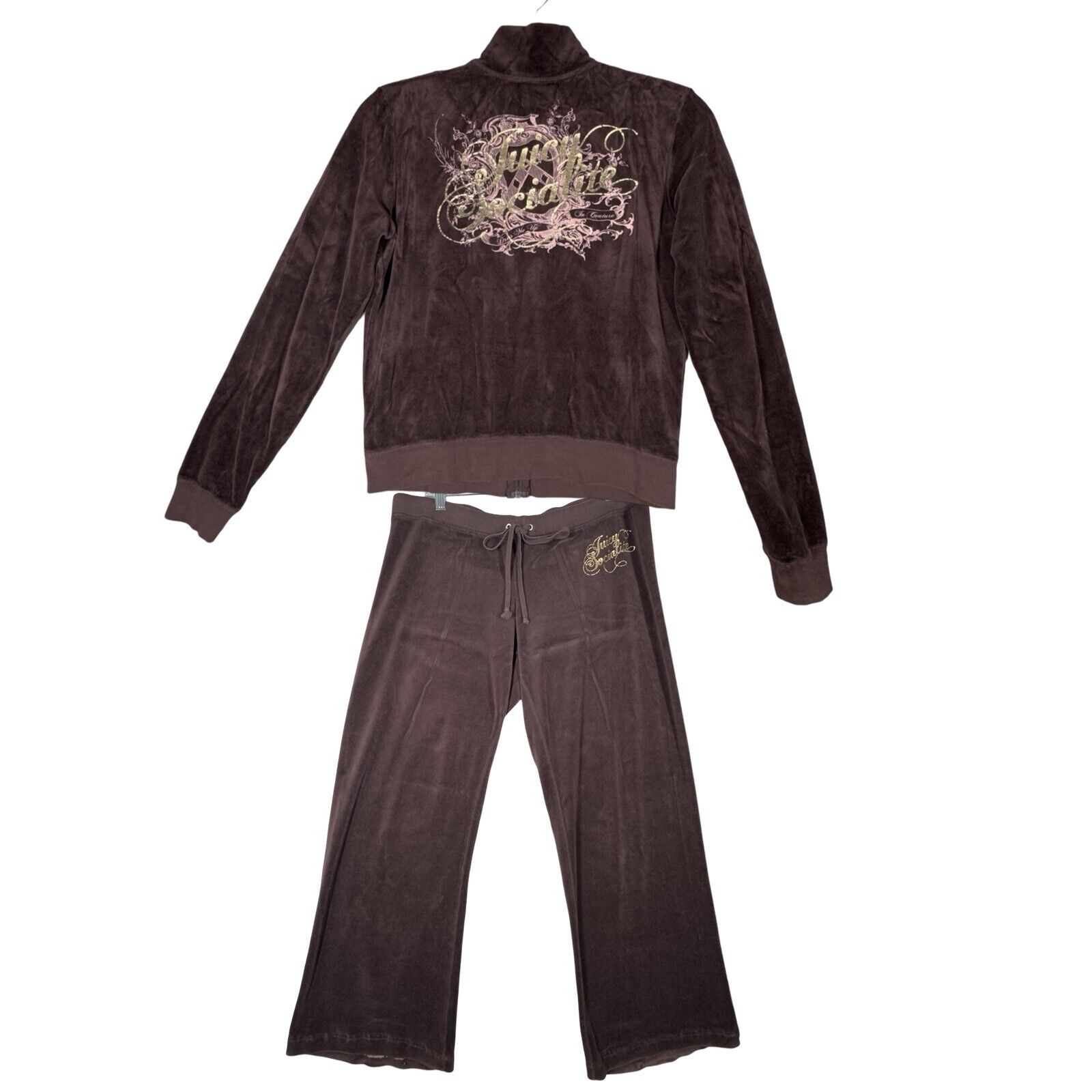 Juicy Couture Tracksuit Womens XL Brown Matching … - image 1