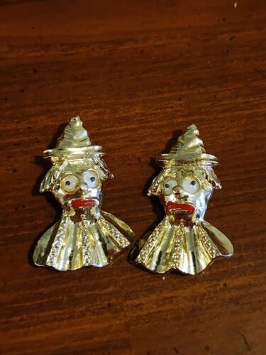 Lot of 2 vintage clown pin brooch googly eye - image 1