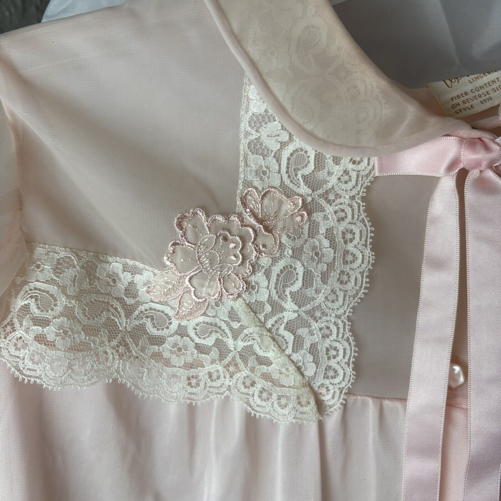 1960 Small Babydoll Pink Peignoir Vintage Texshee… - image 5