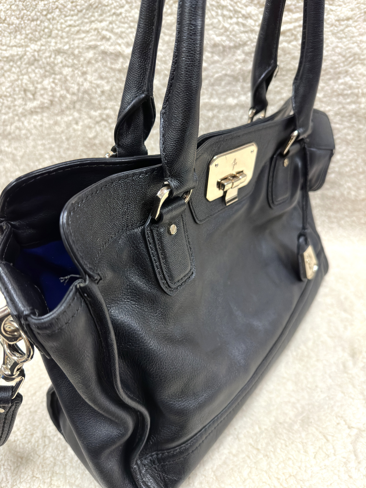 Vtg VALISE KENDRA E/W EAST WEST Cole Haan Black L… - image 21