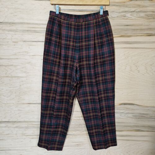 Pendleton Womens Vtg Sz 8 Red Plaid High Waist Pl… - image 1