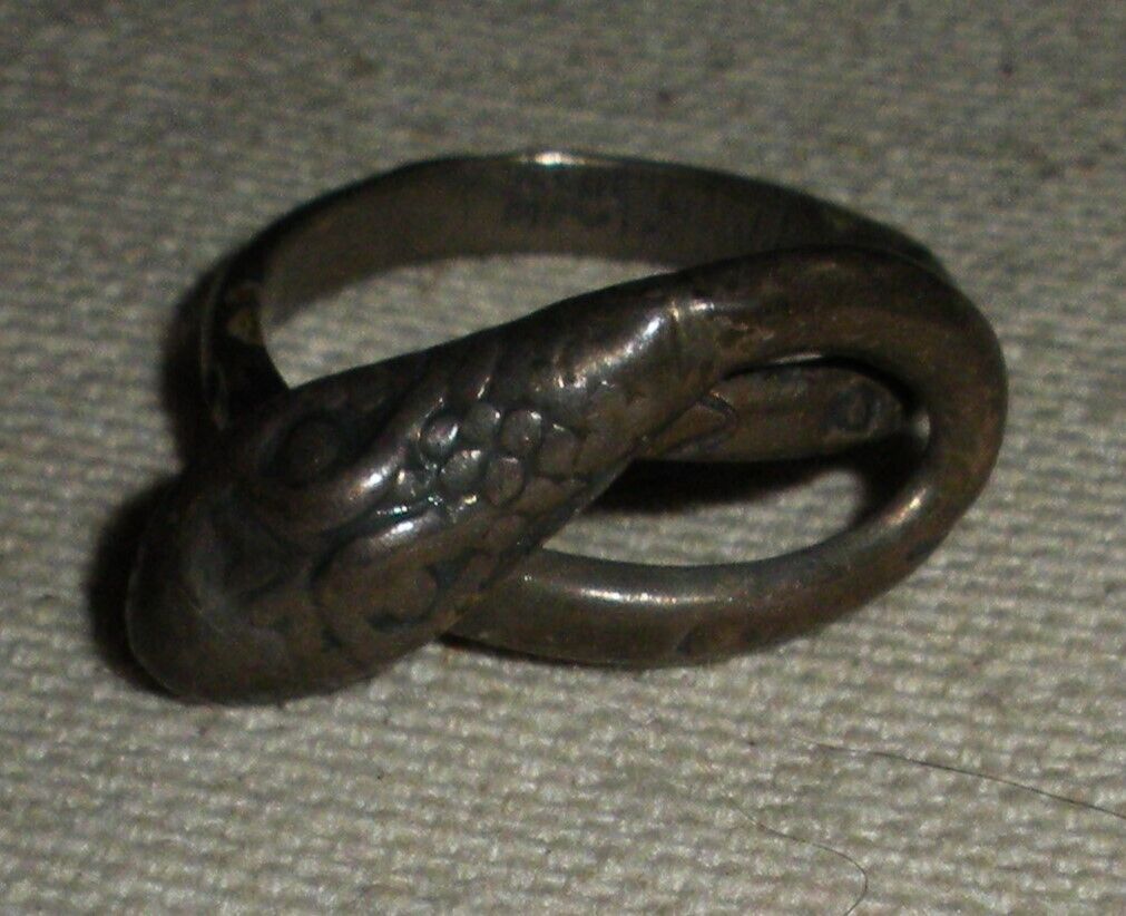 VINTAGE MEXICAN TAXCO COILED SNAKE RING STERLING … - image 2