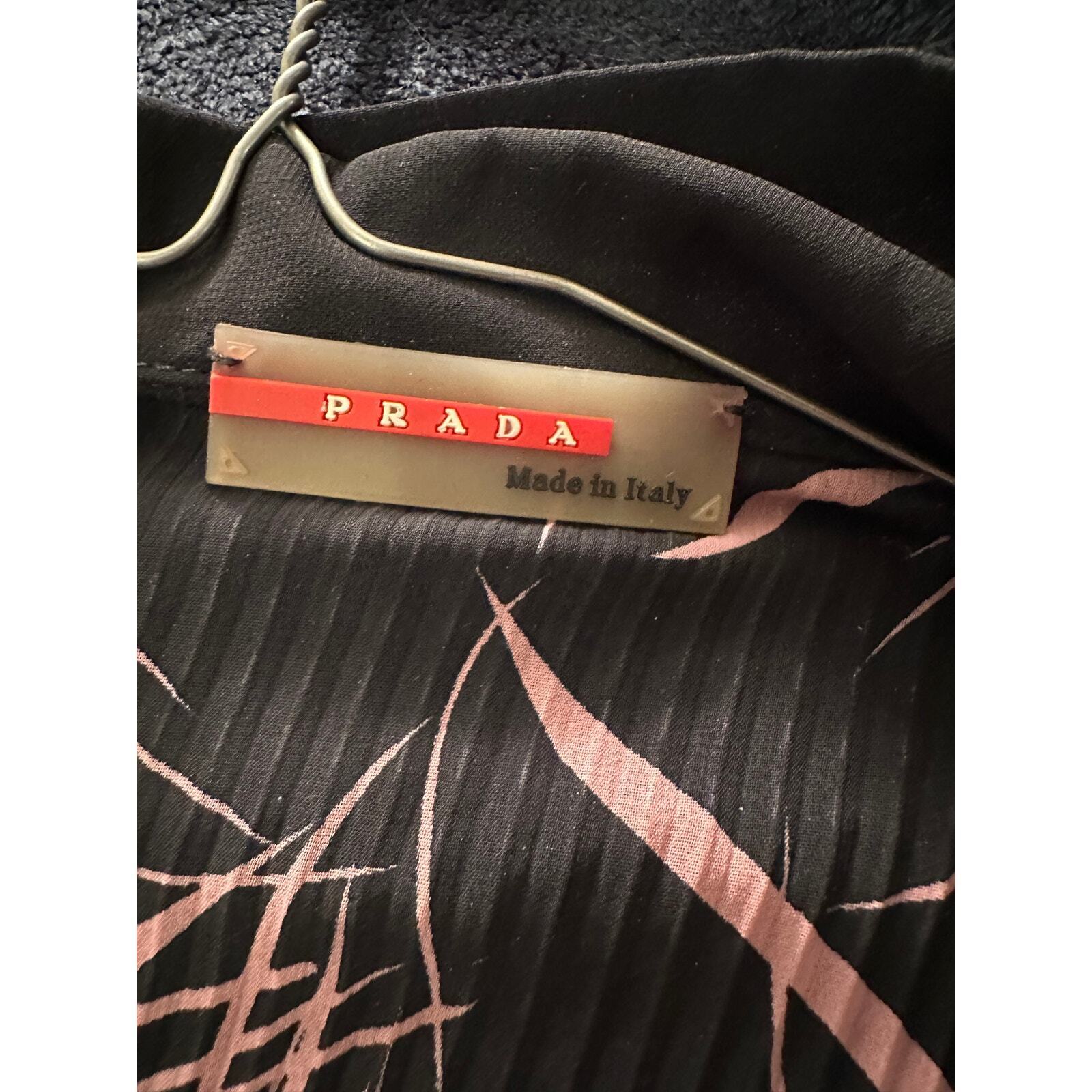 VINTAGE PRADA WILDFLOWER BLACK & PINK PRINT BLOUS… - image 3