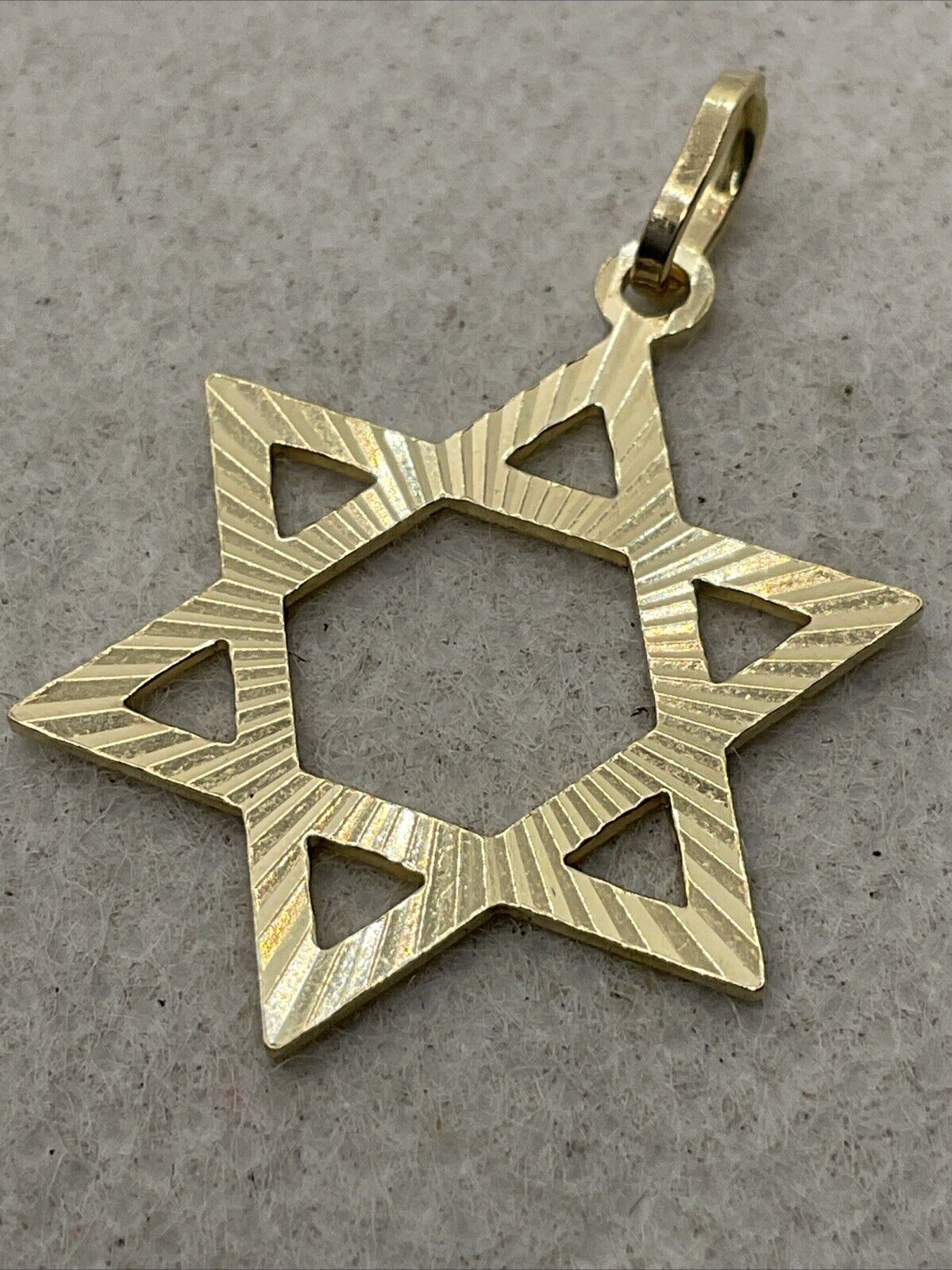 Solid 14K Yellow Gold Diamond Cut Jewish STAR of … - image 7