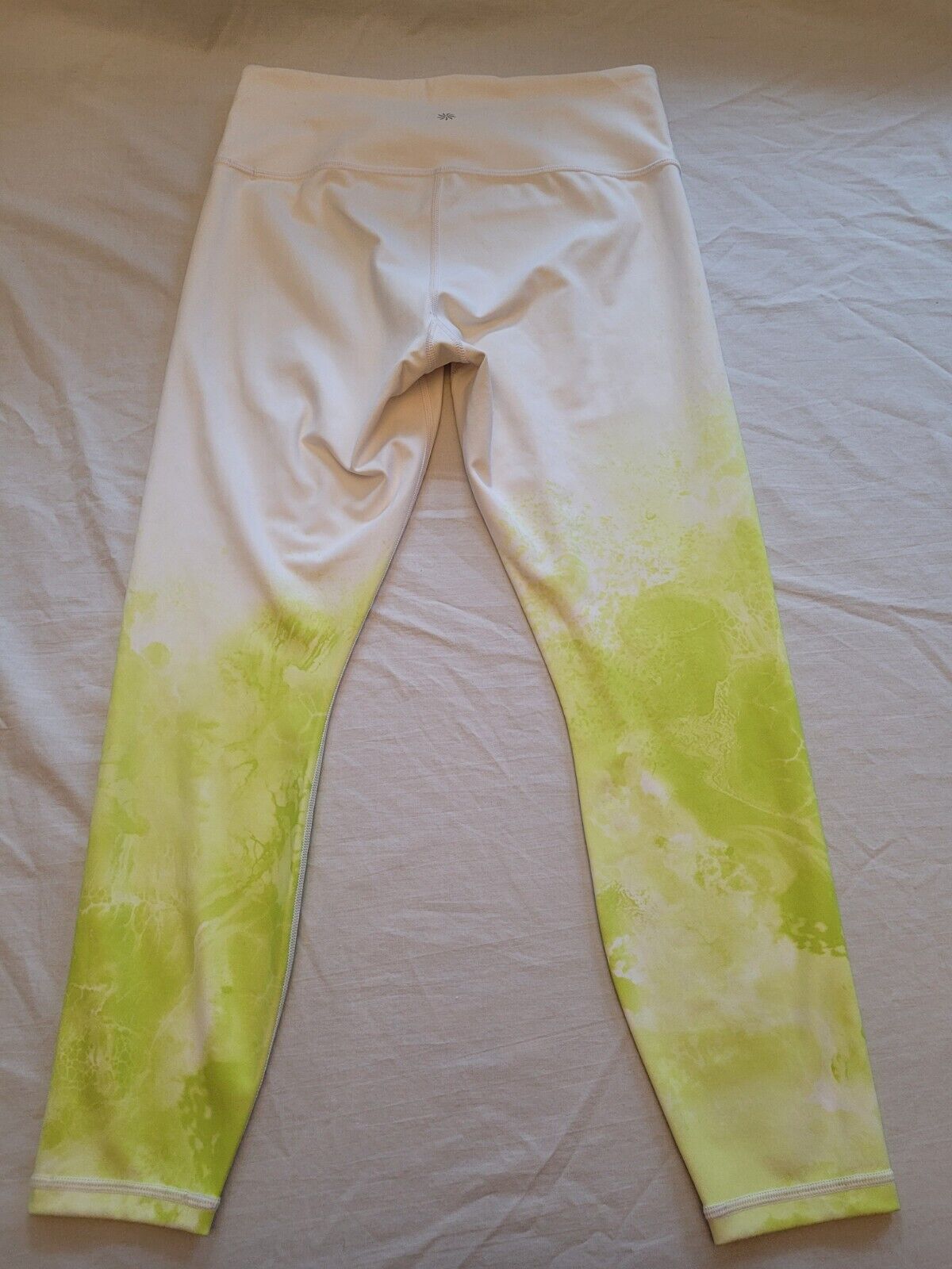 Athleta Leggings White With Green/Yellow Neon Pri… - image 7