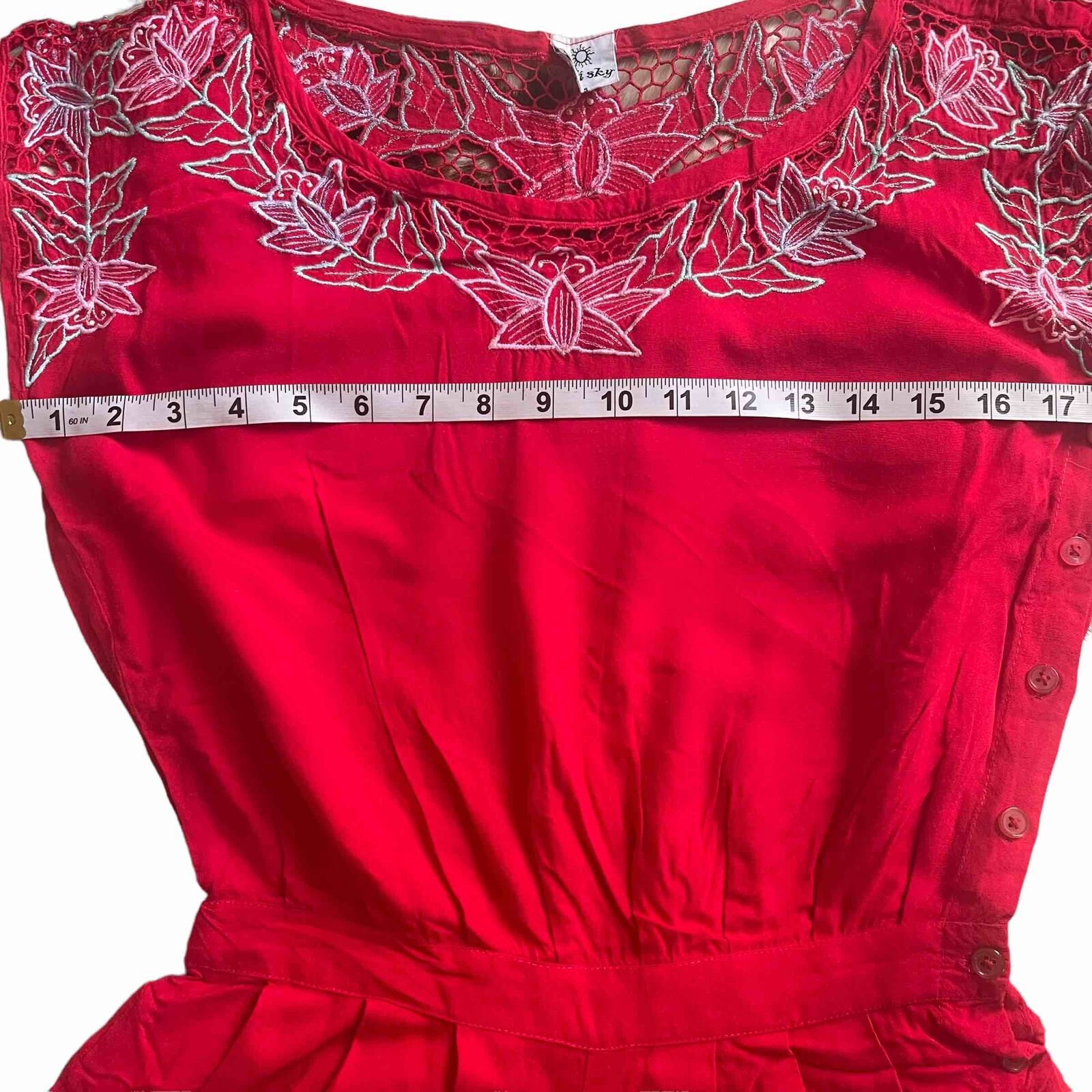 Vintage Bali Sky Red Romper size s - image 7