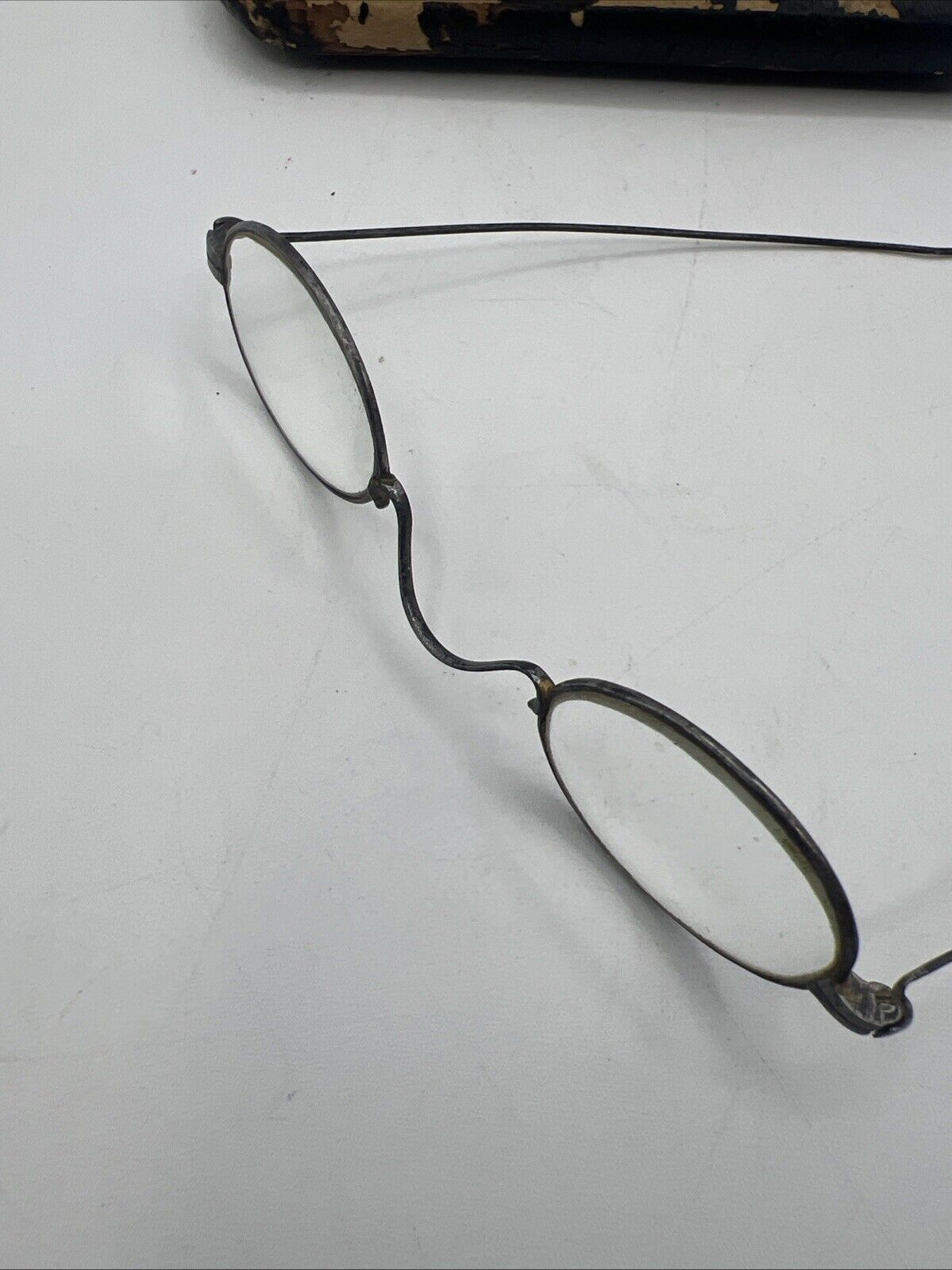 Antique Eye Glasses In Case Small Prescription 18… - image 7