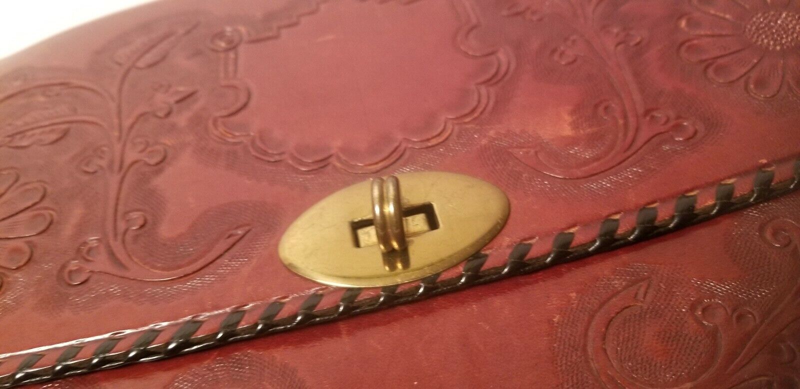 Vintage Burgundy/Red Leather Vintage Purse - image 10