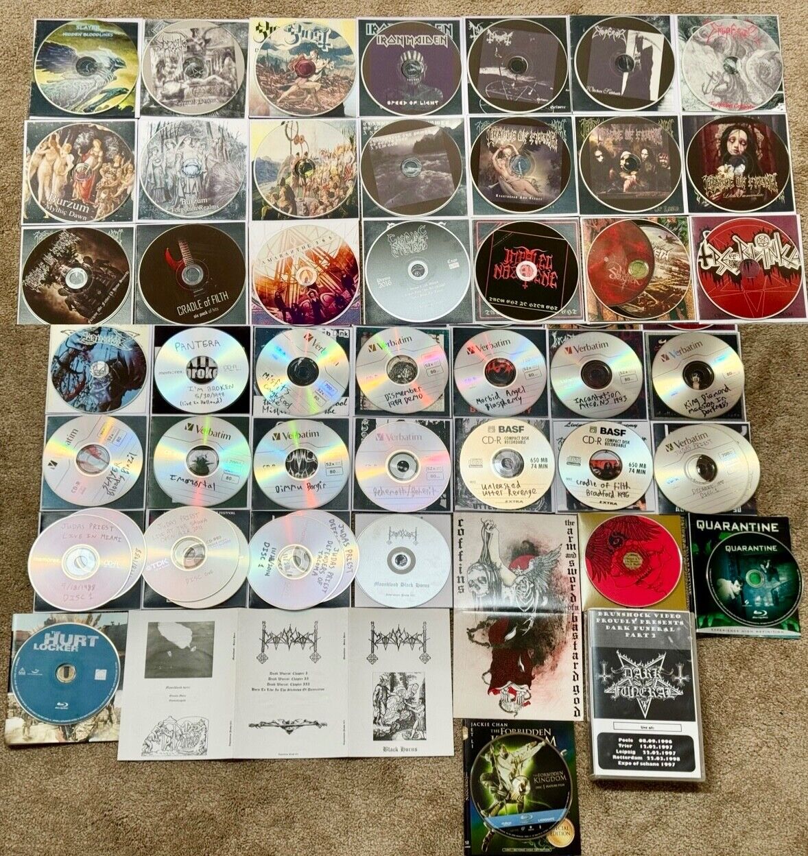 LOT OF 40 METAL CDS SLAYER JUDAS PRIEST CRADLE OF FILTH PANTERA GHOST ...