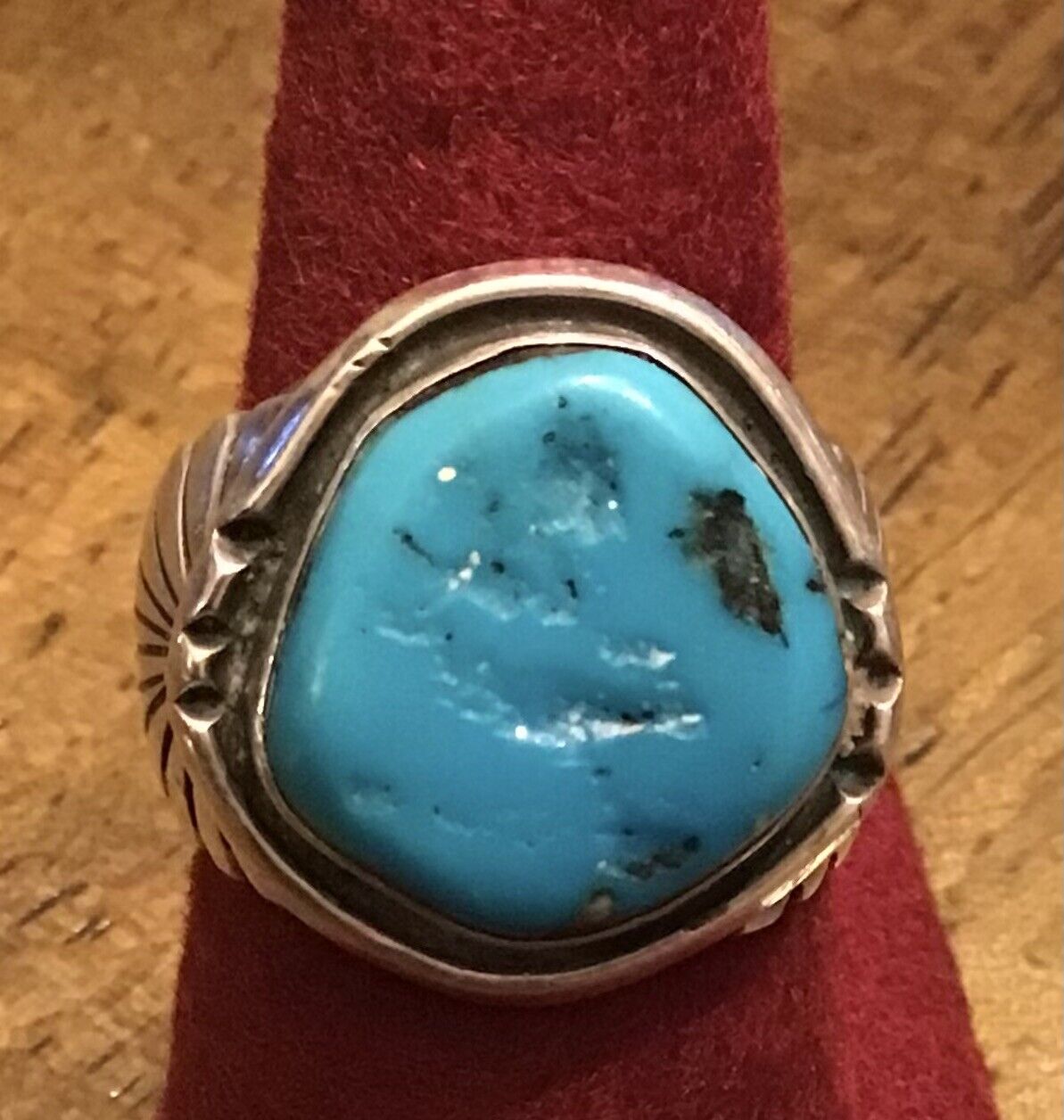 Sterling Turquoise Ring signed Fred Guerro OLD OA… - image 1