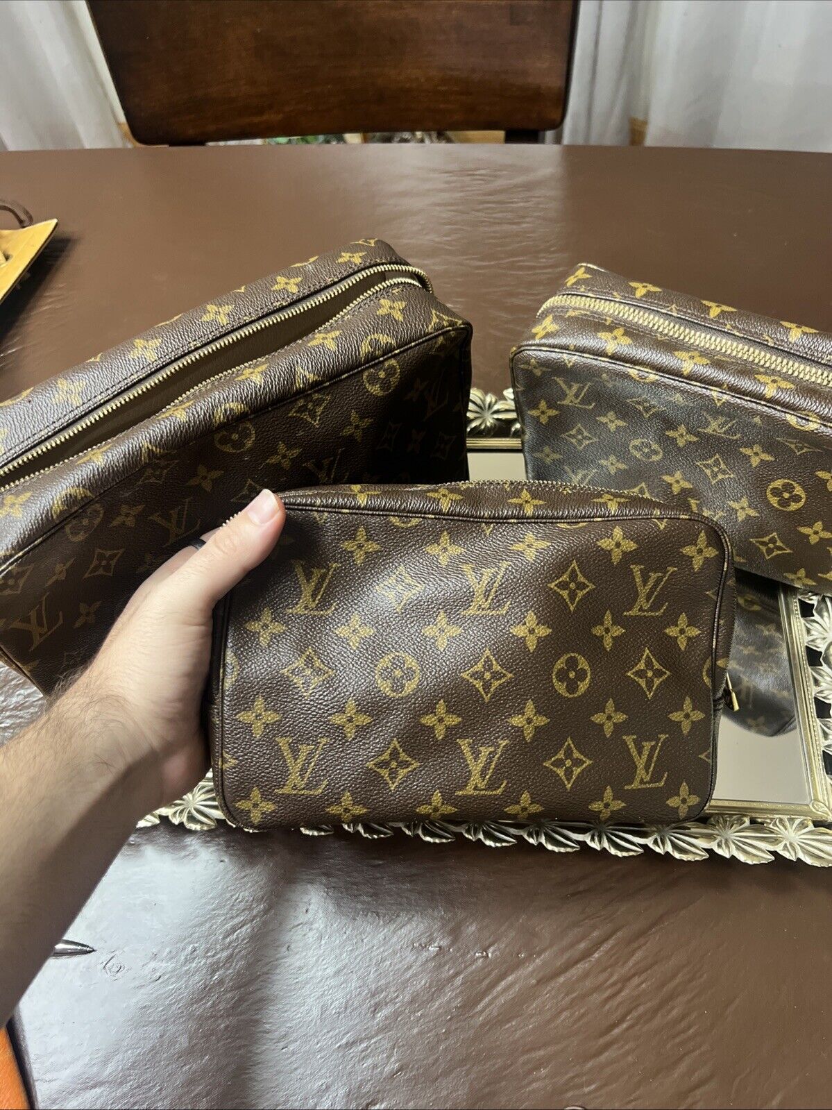 Three 1980s Vintage LOUIS VUITTON Monogram Pouch … - image 12