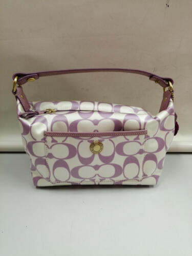 Coach Signature Purple Ivory 1579 Hampton Weekend 