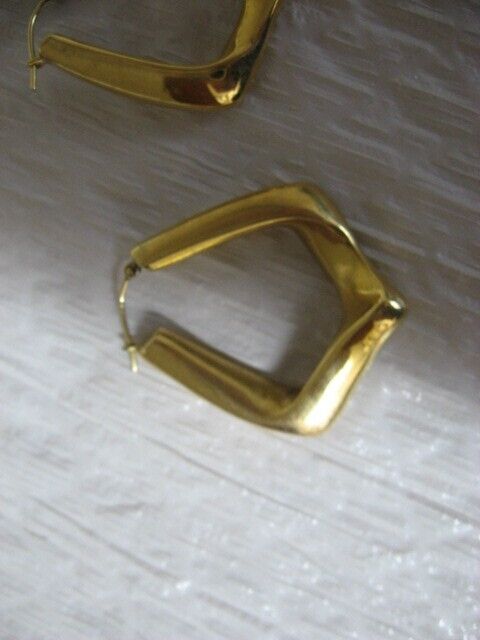 14k GOLD HOLLOW HOOP EARRINGS - image 7