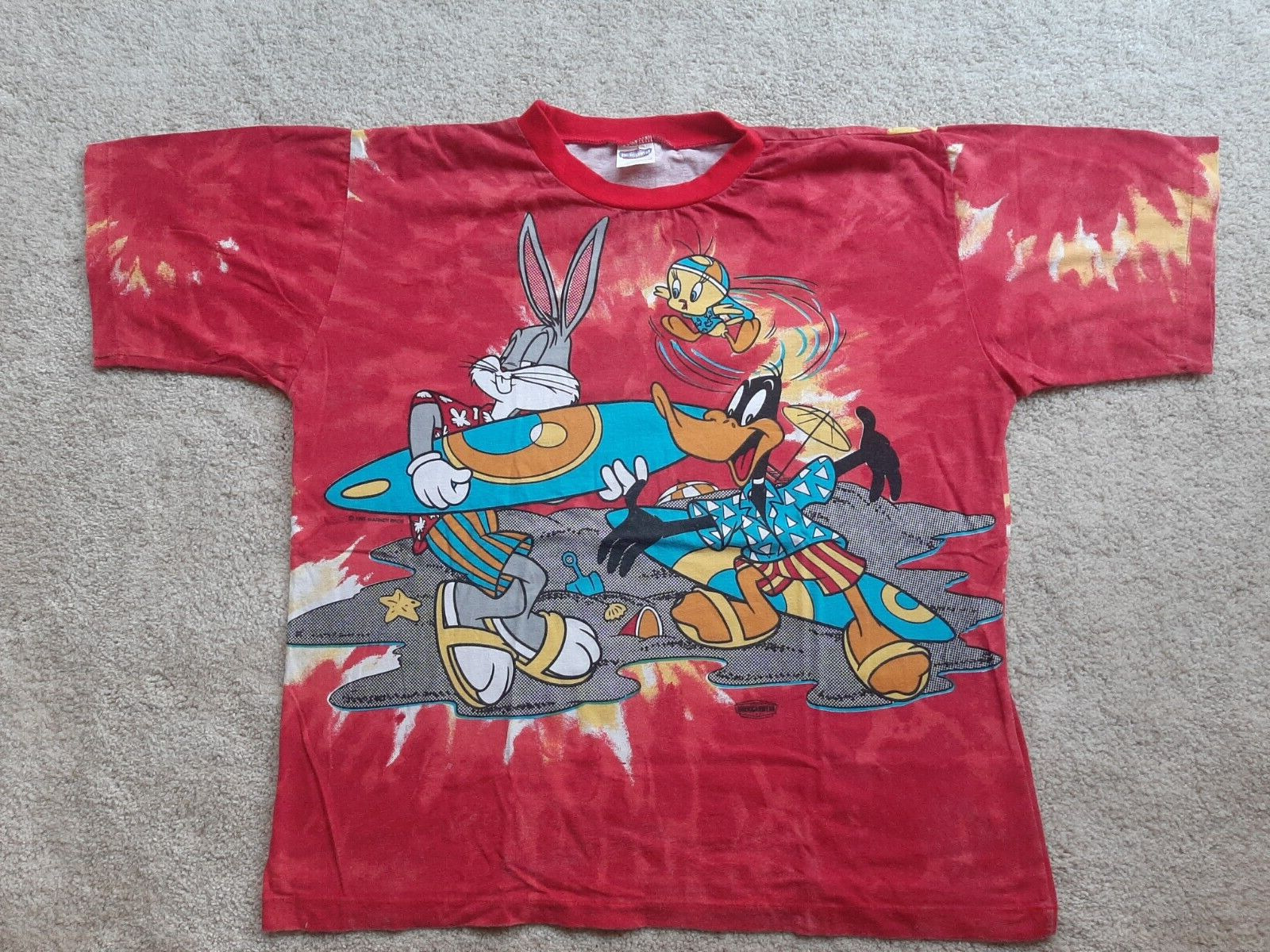 LOONEY TUNES Vintage 1995 Tie Dye T Shirt Bugs Bu… - image 1