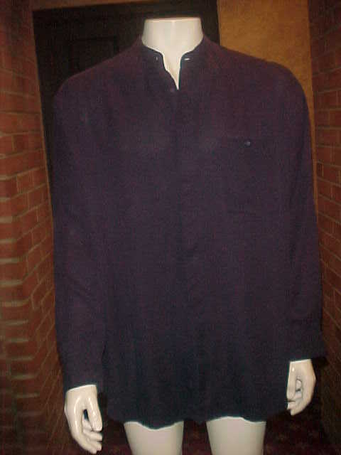 VINTAGE DOMANI SOLID BLACK MENS SILK SHIRT 1 LARG… - image 2