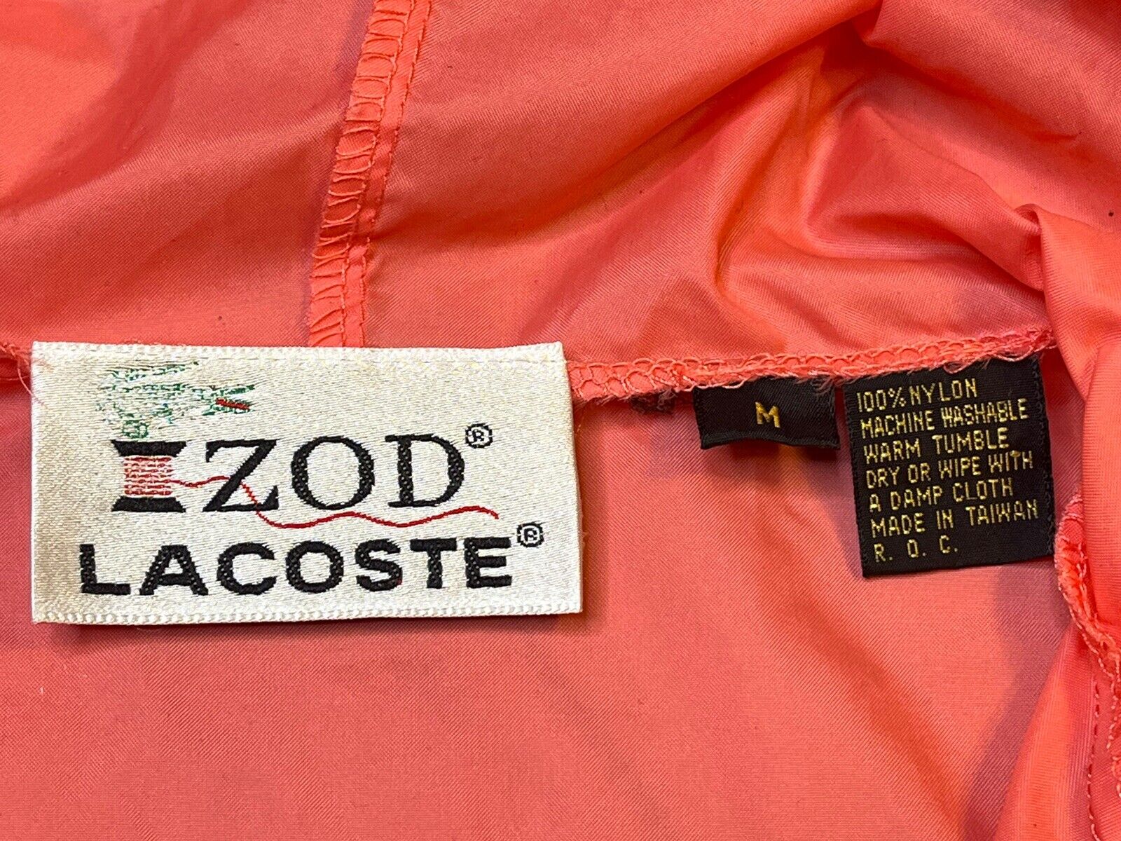 Vintage Men’s Medium IZOD Lacoste Pink 80’s Hoode… - image 2