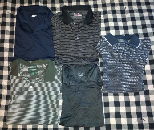 Mixed Lot 5 L Short Sleeve Collard Polo Shirts Ed… - image 1