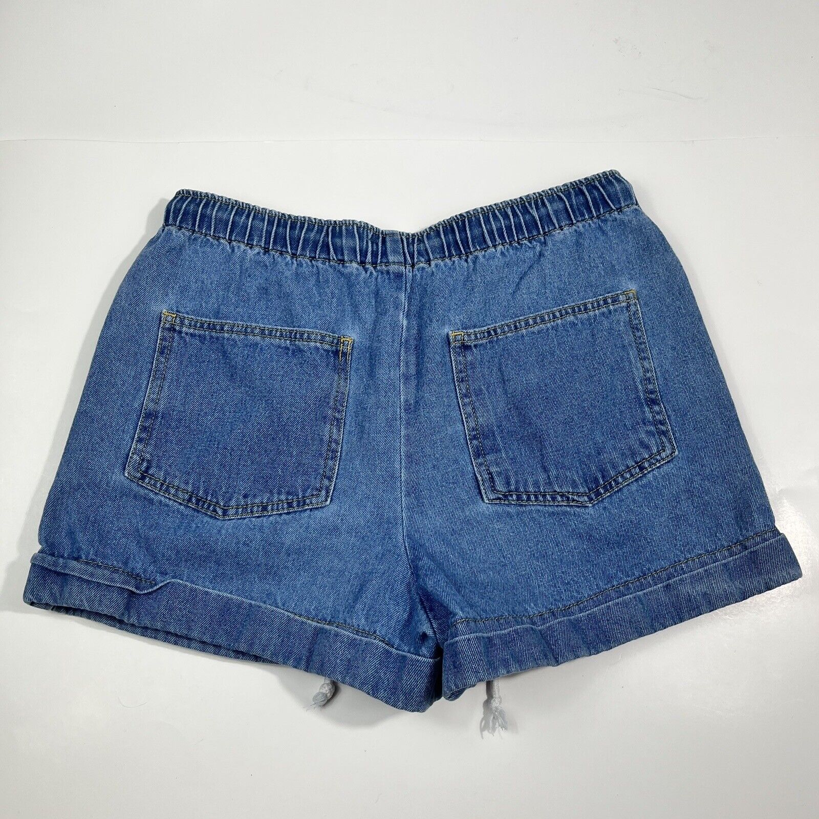 Forever 21 Denim High Waisted Rolled Hem Drawstri… - image 5