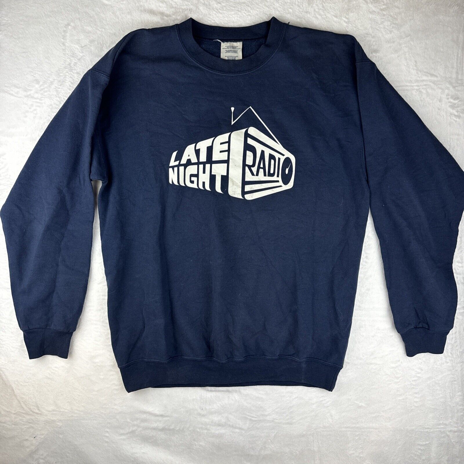 VTG Late Night Radio Crewneck Sweater Size M - image 1