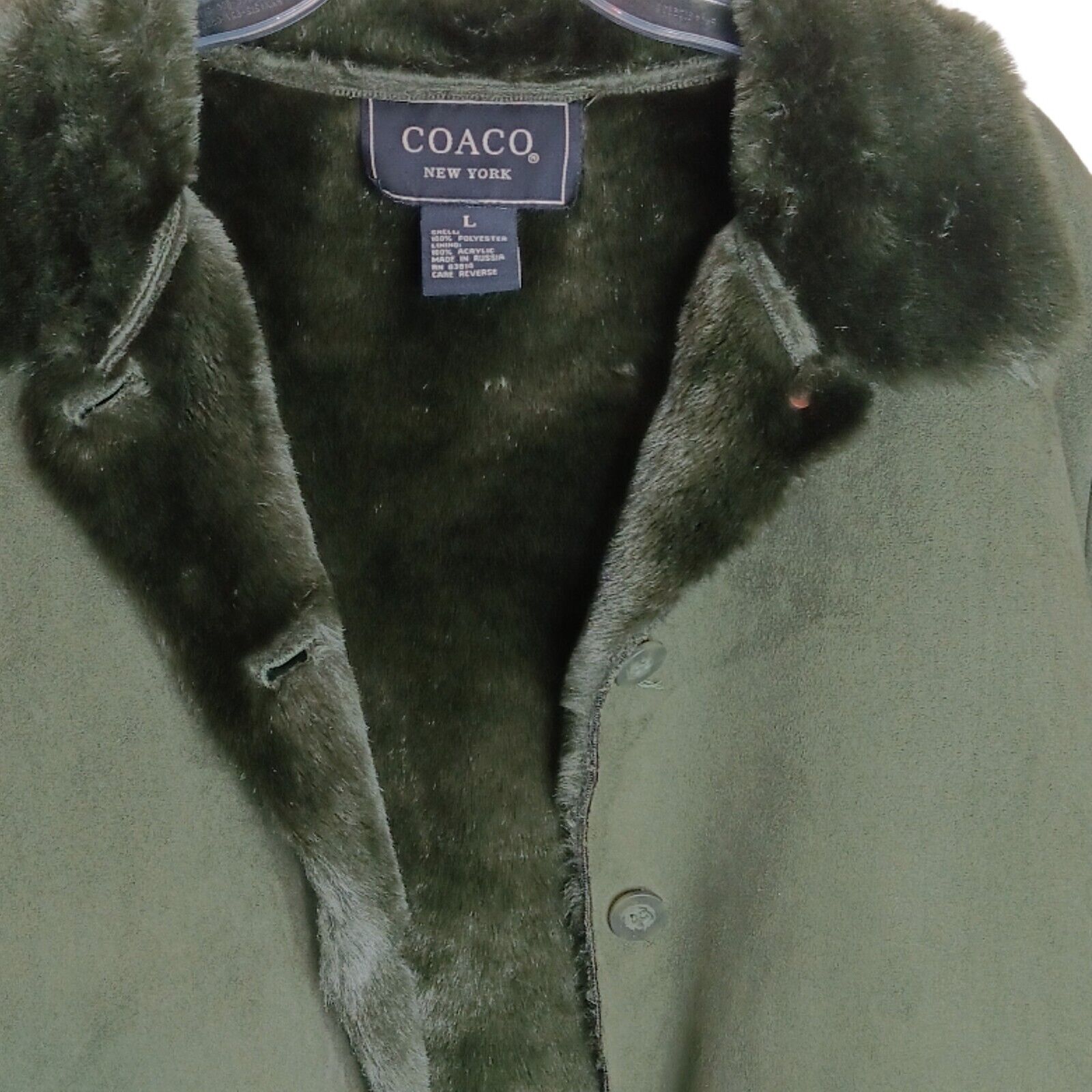 Coaco New York Penny Lane Coat Womens Large Green… - image 6