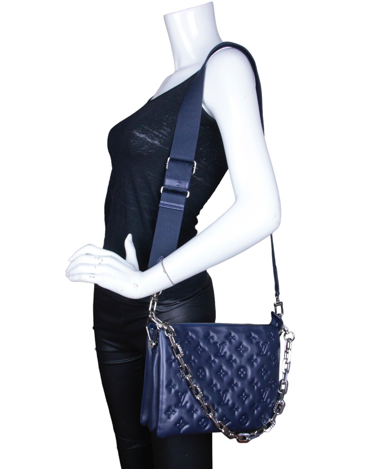 Louis Vuitton '22 Navy Lambskin Leather Monogram … - image 2