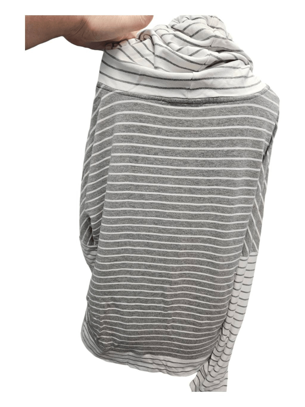 Cupio Gray Striped Cowel Neck Sweatshirt Size XL - image 5