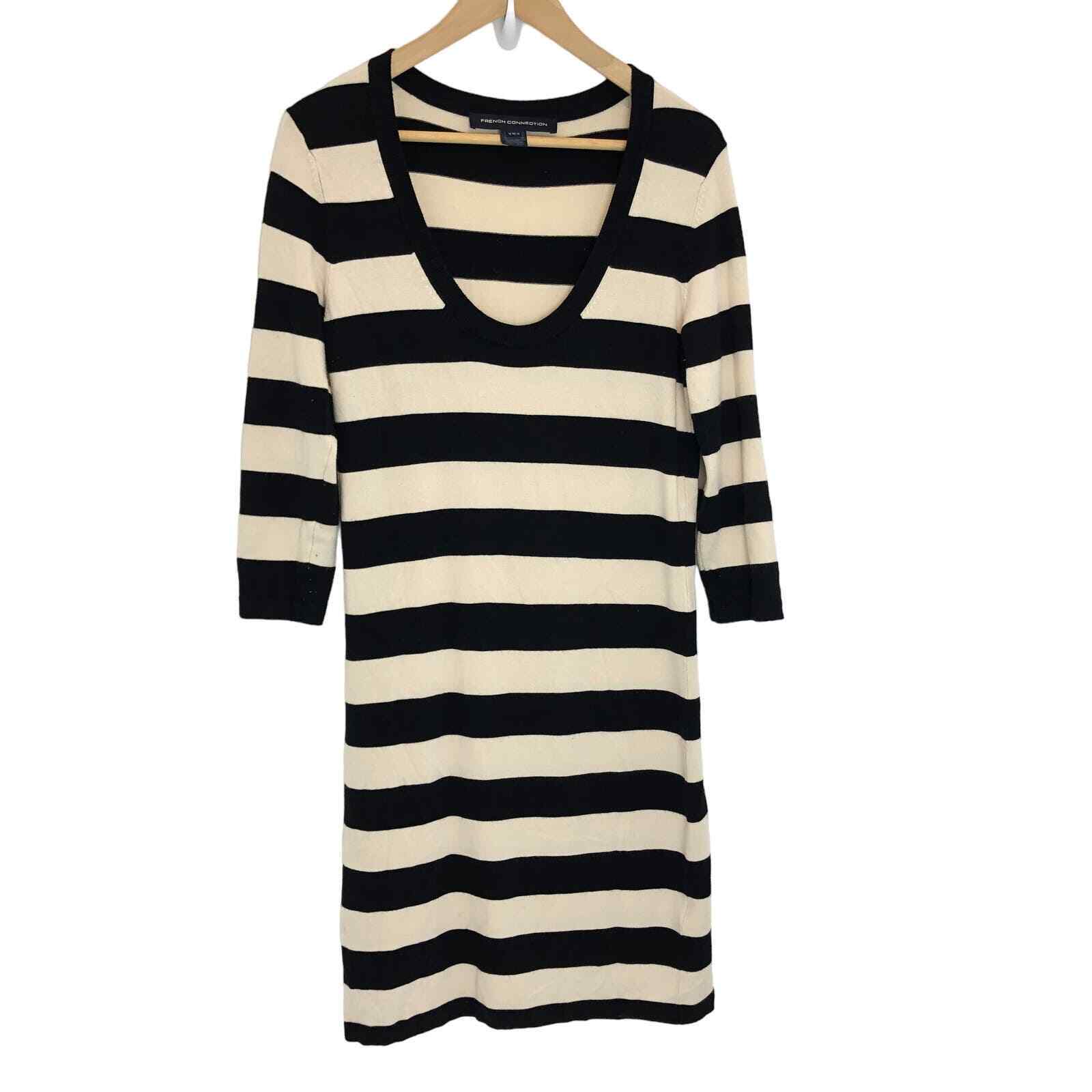 French Connection Sweater Dress White & Black  Wo… - image 2