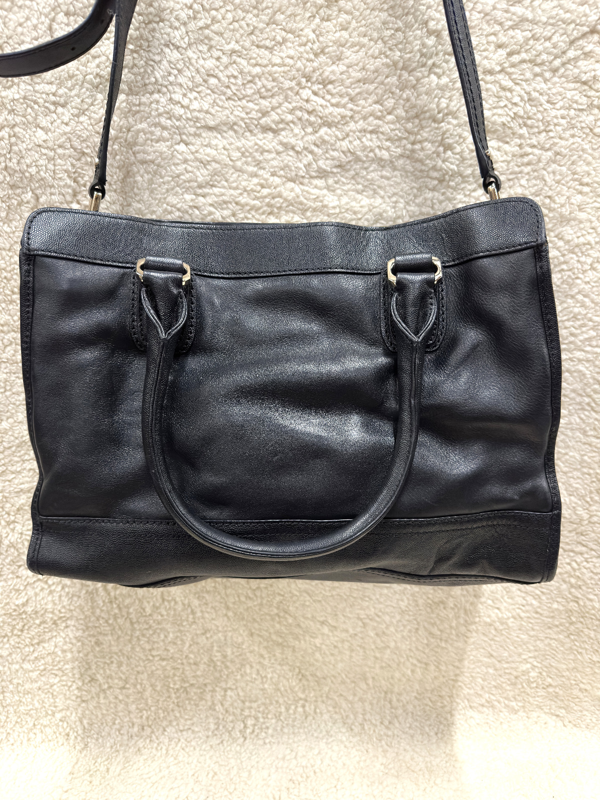 Vtg VALISE KENDRA E/W EAST WEST Cole Haan Black L… - image 11