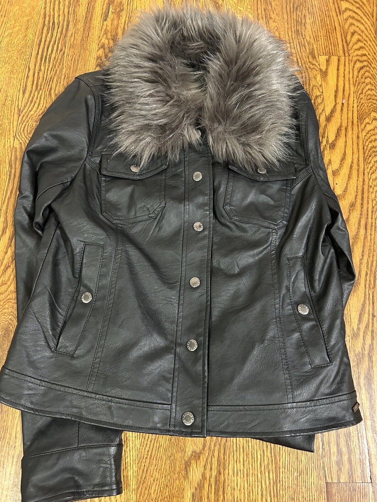 guess women leather jacket small used - image 9