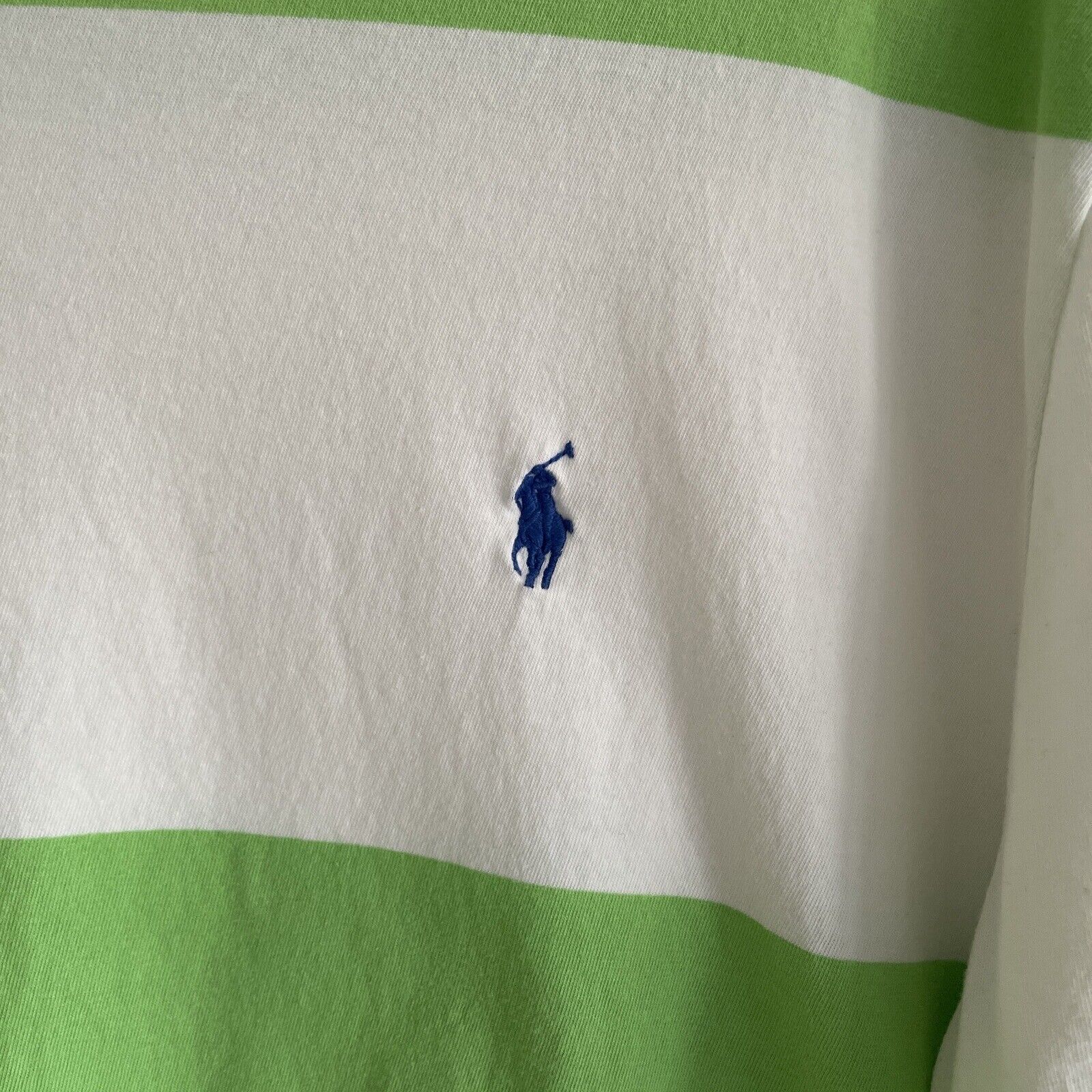 Polo Ralph Lauren Pony Shirt Sz L Green/White Wid… - image 5