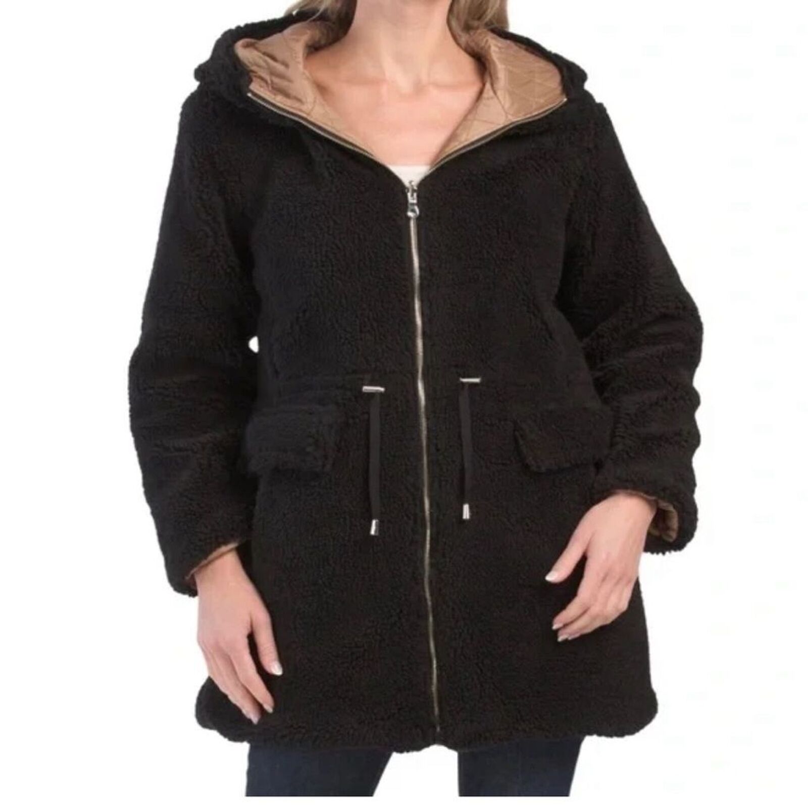 Kate Spade Reversible Quilted Teddy Hooded Full Z… - image 2