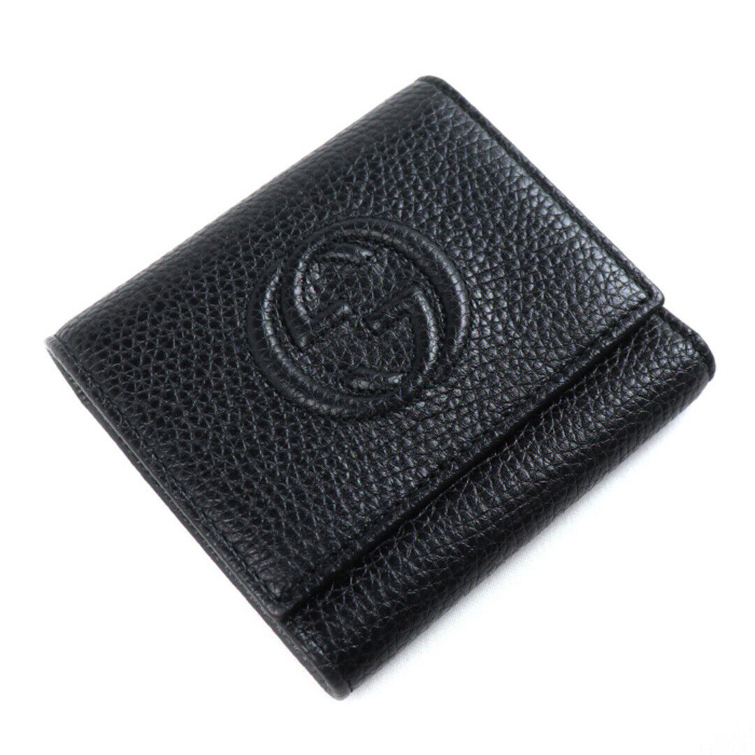 GUCCI Soho Compact Wallet Tri fold Wallet Black 5… - image 1