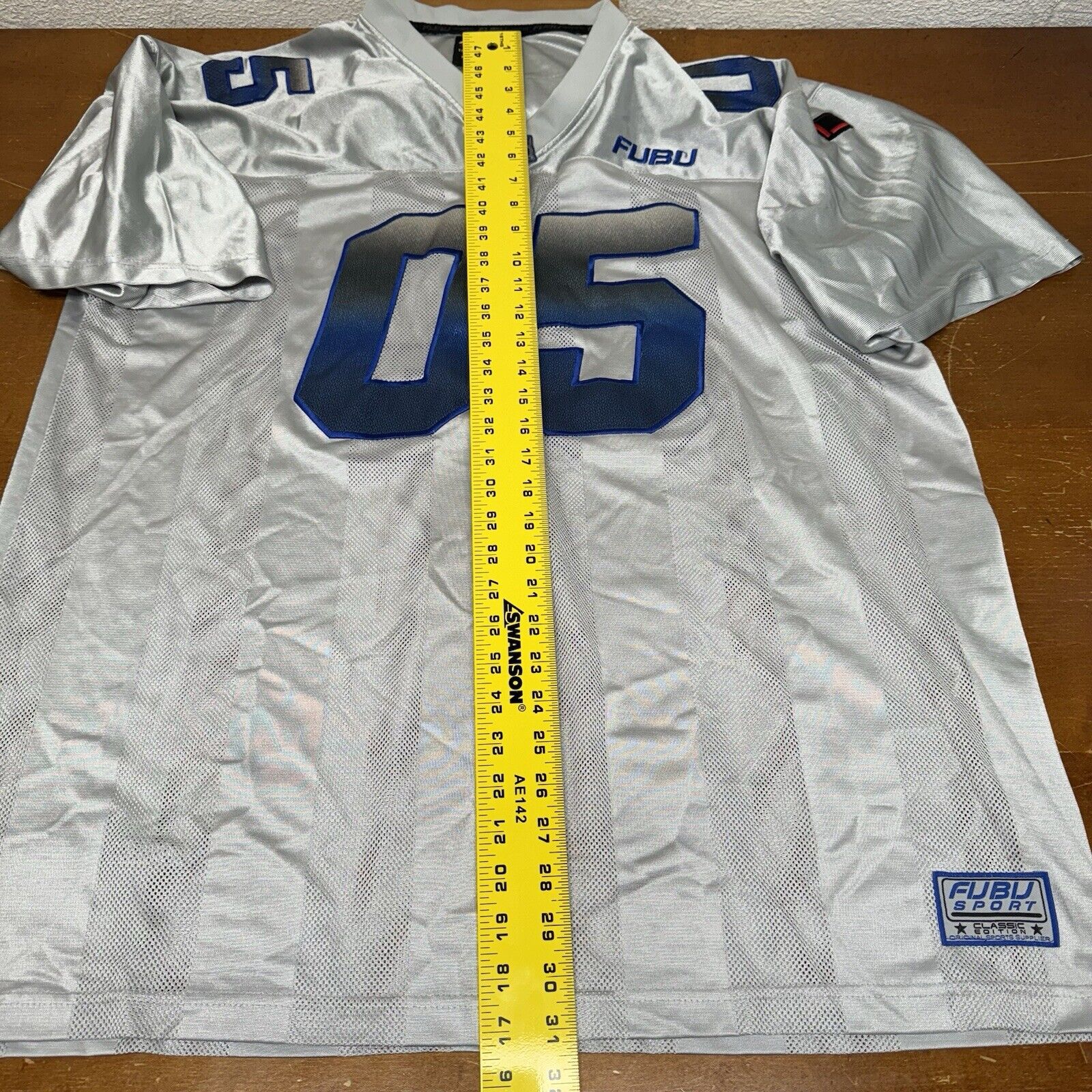 Vintage FUBU Jersey Mens 2XL Silver Sport 05 Foot… - image 8