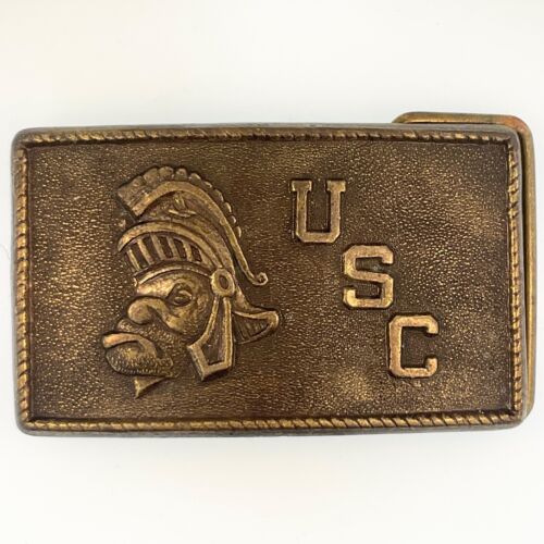 VINTAGE USC BELT BUCKLE Trojans UNIVERSITY of SOU… - image 1