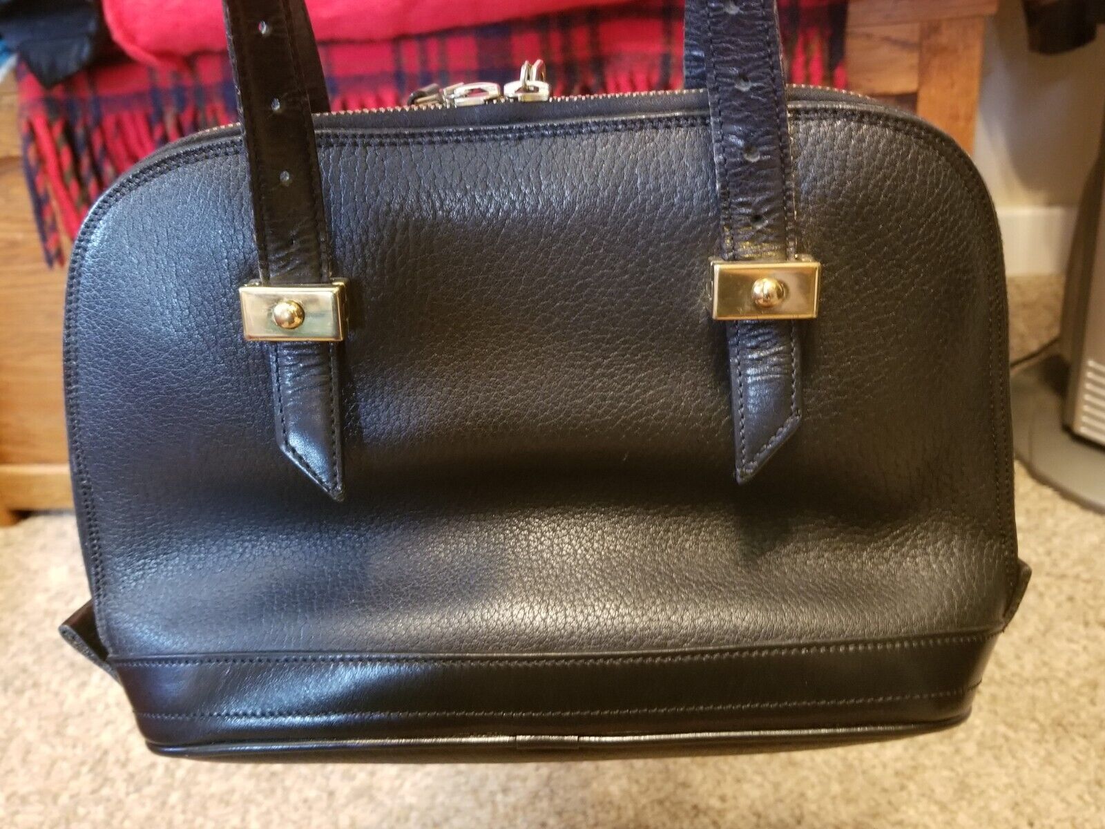 Vintage Dooney & Bourke Black Pebble Grain Small … - image 2