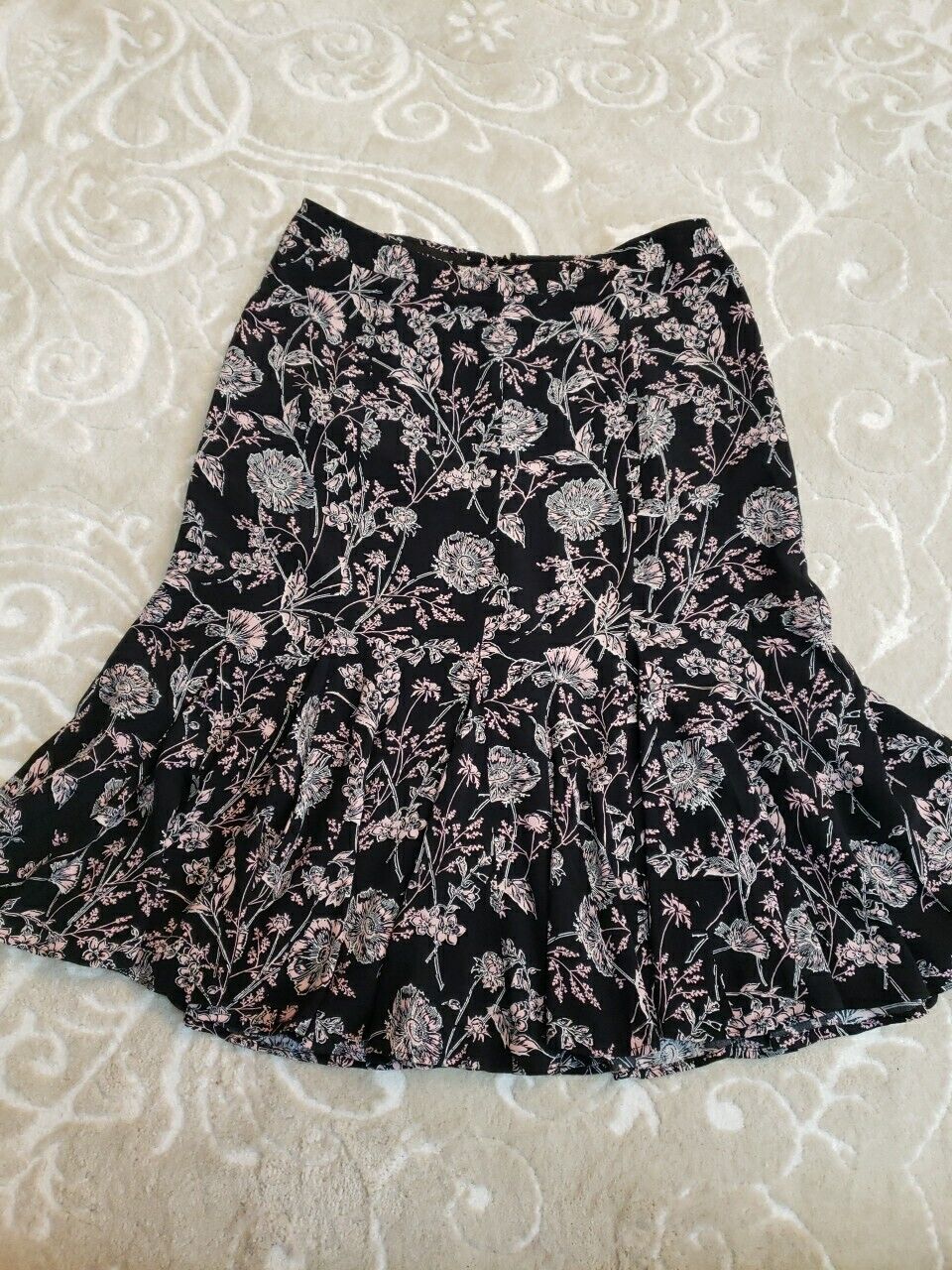 Talbots Toile Floral Pleated Midi Skirt Size 6 Bl… - image 8