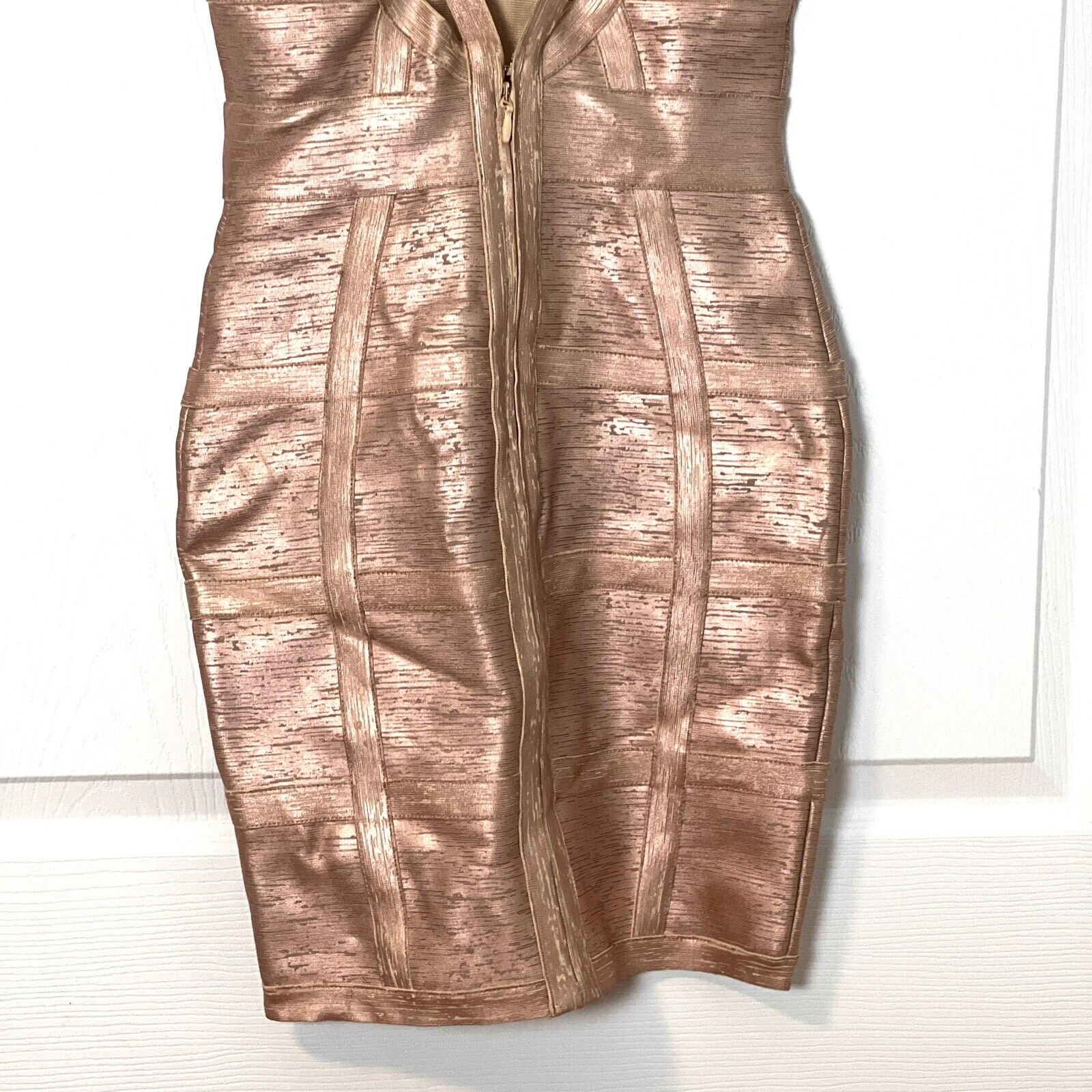 Rose Gold Bandage Bodycon Cocktail Dress - image 11