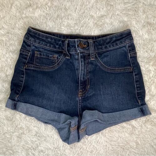 Forever 21 Dark Wash Rolled Denim Jean Shorts Wom… - image 1