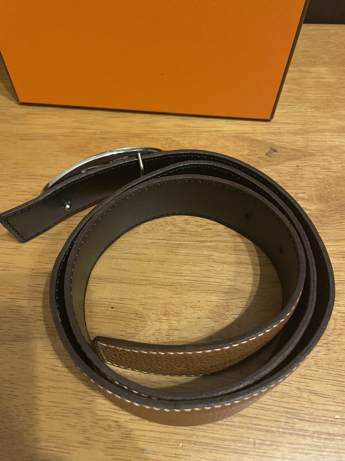 USED AUTHENTIC HERMES REVERSIBLE BELT SIZE 80 - image 7