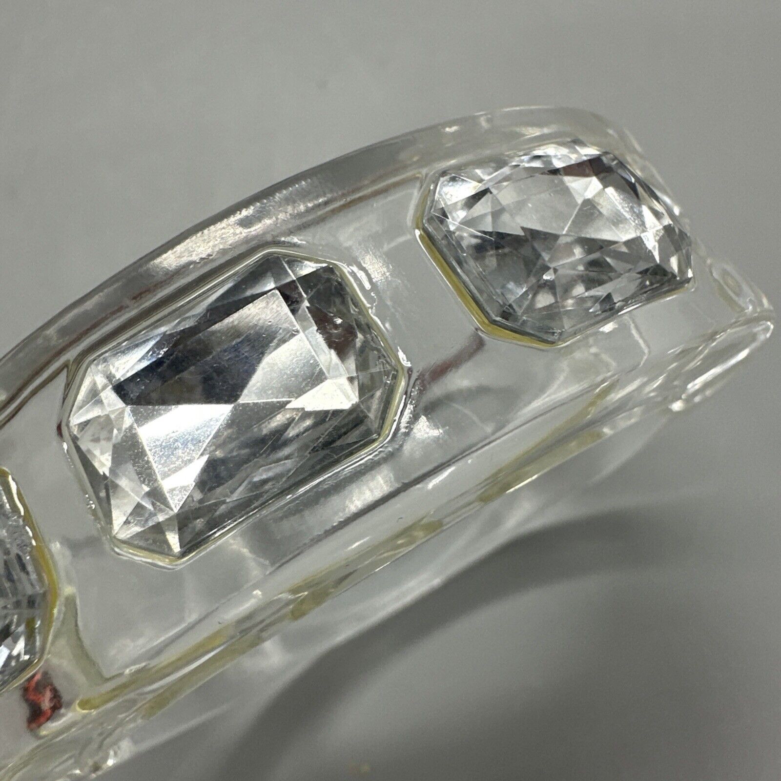 Women's Clear Lucite Hinged Bangle Huge Channel S… - image 12