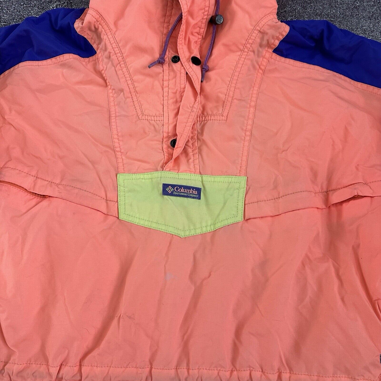 Men's Vintage 90's Columbia Pastel Peach Anorak W… - image 3