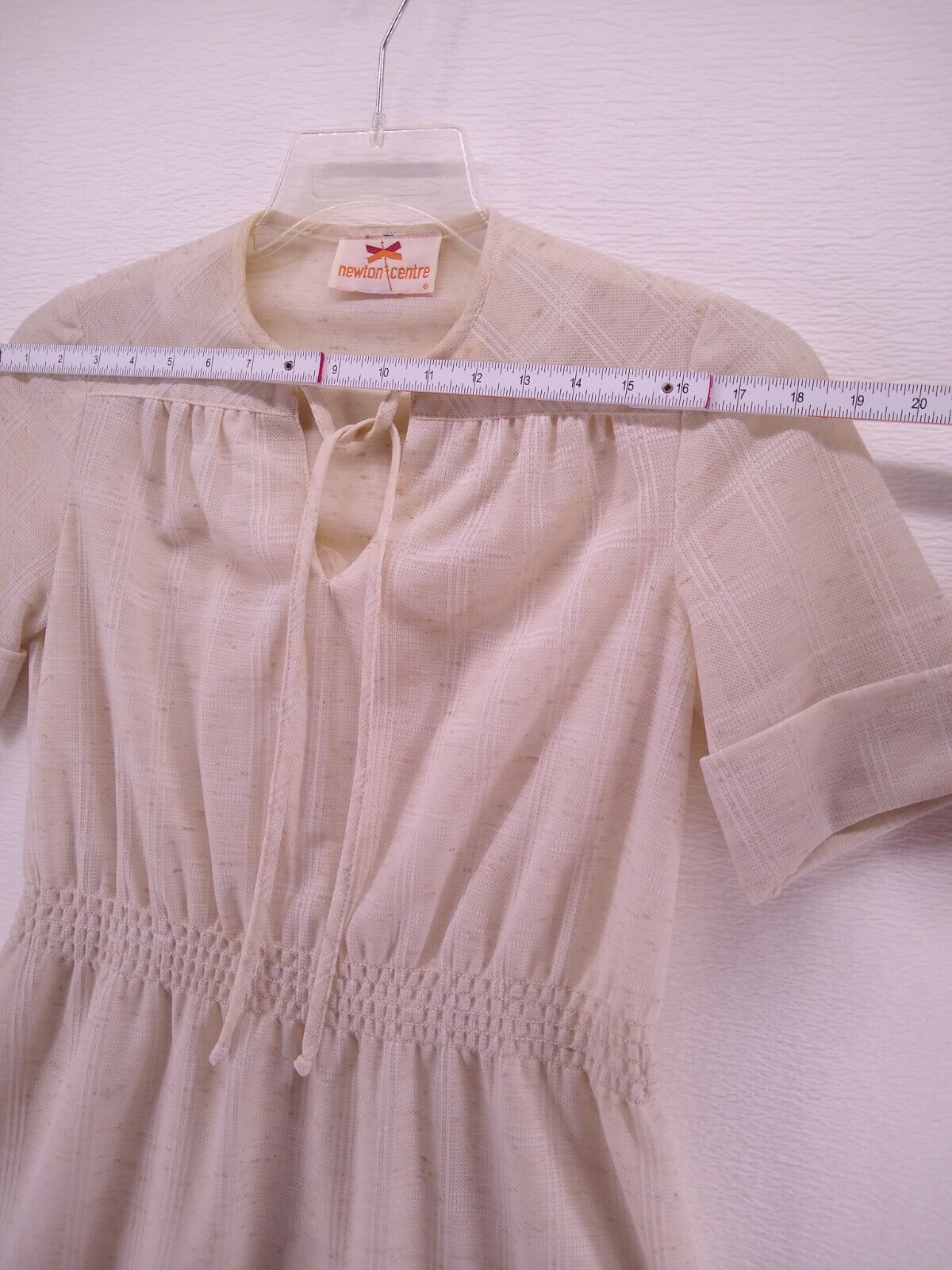 Newton Centre ~ Dress Women Sz Sm Plaid Beige Pra… - image 9