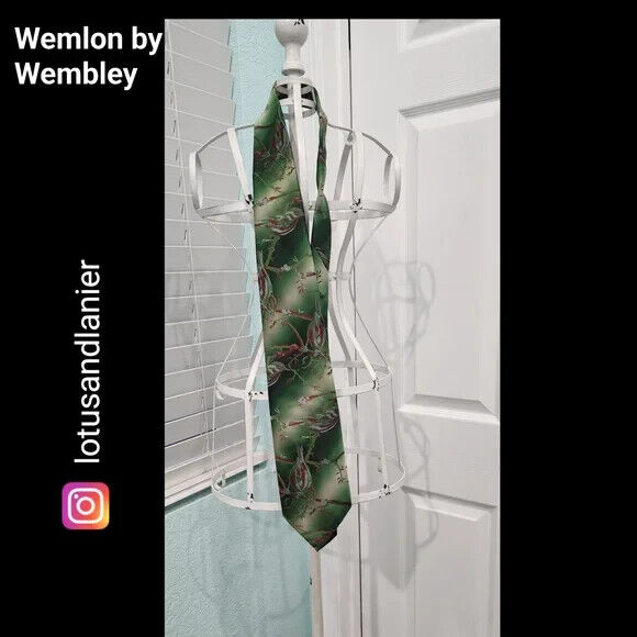 Wemlon by Wembly Vintage Green Bird Tie - image 1