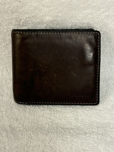 Coach Double Billfold Wallet Water Buffalo Leather